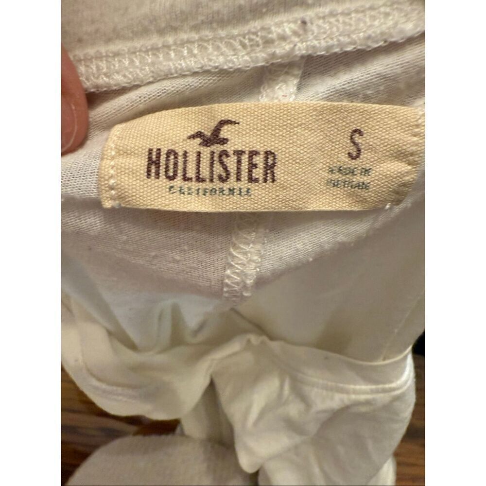 Hollister cotton white t-shirt high low hem size Small - Picture 3 of 5